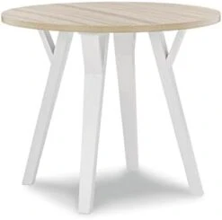 Signature Design By Ashley Otaska Mid Century Modern Round Dining Room Table, Black -Home Table Chair Store 21LxpkDswLL. AC