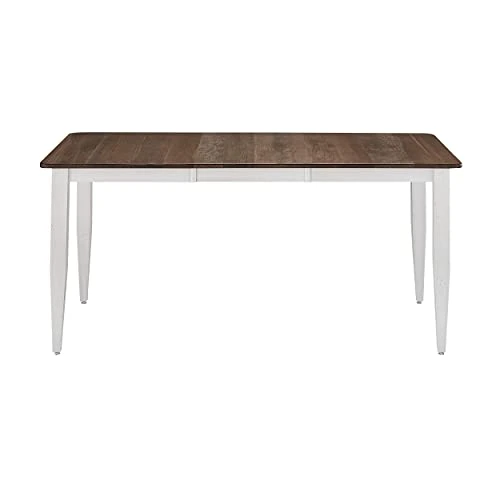 Farmhouse Solid Wood Dining Room Table | Brown And White Rectangle Kitchen Dinner Table With Eased Edge And Distressing, Extendable Table Length | Made In USA | Solid Maple No MDF 9 Farmhouse Solid Wood Dining Room Table | Brown And White Rectangle Kitchen Dinner Table With Eased Edge And Distressing, Extendable Table Length | Made In USA | Solid Maple No MDF - Image 7