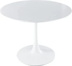 42" Round Dining Table White Tulip Table Mid-Century Dining Table With Round MDF Table Top, Pedestal Dining Table, End Table Leisure Coffee Table