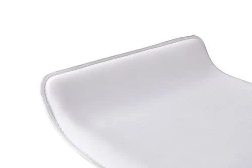 FurnitureR 3-Piece Bar Table Chairs Set, Round Cocktail Table And PU Leather Adjustable Swivel Chairs Barstools, Modern Counter Height, Home Office (White) 6 FurnitureR 3-Piece Bar Table Chairs Set, Round Cocktail Table And PU Leather Adjustable Swivel Chairs Barstools, Modern Counter Height, Home Office (White) - Image 4