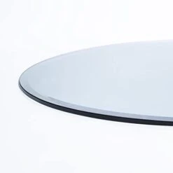 44" Round Clear Glass Table Top 1/2" Thick 1" Beveled Edge