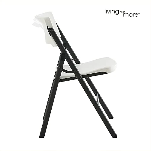 Living And More Commercial Folding Chair, Ergonomic Swiveling Back, Indoor Outdoor Use, 350-Pound Capacity, 1 Pack, White 4 Living And More Commercial Folding Chair, Ergonomic Swiveling Back, Indoor Outdoor Use, 350-Pound Capacity, 1 Pack, White - Image 2