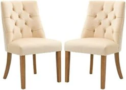 Dolonm Modern Dining Chairs Set Of 2 Upholstered Button Tufted Velvet Dining Chair With Nailhead Trim Accent Wingback Wooden Side Chair For Dining Room Kitchen Bedroom, Blue 16 Dolonm Modern Dining Chairs Set Of 2 Upholstered Button Tufted Velvet Dining Chair With Nailhead Trim Accent Wingback Wooden Side Chair For Dining Room Kitchen Bedroom, Blue -Home Table Chair Store 310PrQT4jL. AC