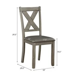 Lexicon Brielle 6-Piece Wood Dinette Set, Gray -Home Table Chair Store 311QO5uDenL