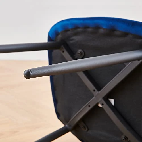 Btrpily 4 Set Of Dining Chairs, Metal Frame Dining Chair For Kitchen Room,Velvet Fabric Seat Chair For Living Room, Bedroom(Blue) 6 Btrpily 4 Set Of Dining Chairs, Metal Frame Dining Chair For Kitchen Room,Velvet Fabric Seat Chair For Living Room, Bedroom(Blue) - Image 4