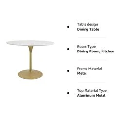OSP Home Furnishings Flower Mid-Century, Dining Table, Brass Base 9 OSP Home Furnishings Flower Mid-Century, Dining Table, Brass Base -Home Table Chair Store 313zBAYdujL