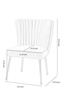 MEXIYA Sansa Dining Chair Modern Light Grey Accent Chair Easy Clean Velvet Upholstered Side Chair With Brushed Gold Legs -Home Table Chair Store 3147M1zwJiL