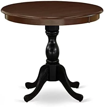 East West Furniture Mid Century Dining AMT-NLW-TP Wood Kitchen Table With Natural Round Tabletop And 36 X 29.5-Linen White Finish 16 East West Furniture Mid Century Dining AMT-NLW-TP Wood Kitchen Table With Natural Round Tabletop And 36 X 29.5-Linen White Finish - Image 14