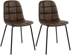 Thksbought Modern Chairs PU Leather Dining Chairs With Legs For Kitchen Living Room (Set Of 2 Dark Brown) -Home Table Chair Store 315Its8jARL. AC