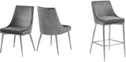 Meridian Furniture Karina Collection Modern | Contemporary Velvet Upholstered Dining Chair With Sturdy Metal Legs, Set Of 2, 19.5" W X 21.5" D X 33.5" H, Navy -Home Table Chair Store 315uuI9dg1L. AC