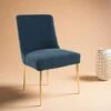 Safavieh Couture Home Nolita Glam Aegean Blue Velvet Dining Chair -Home Table Chair Store 316g8HgnRBL