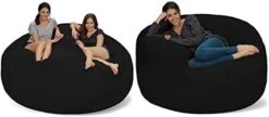 Chill Sack Bean Bags Large Bean Bag, 7-Feet, Charcoal Micro Suede -Home Table Chair Store 316qZIrE3eL. AC