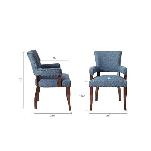 Madison Park Dawson Arm Dining Chair Blue See Below 5 Madison Park Dawson Arm Dining Chair Blue See Below - Image 3