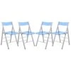 LeisureMod Milden Modern Acrylic Folding Chairs, Set Of 4 (Blue) -Home Table Chair Store 317VuXJ3TML