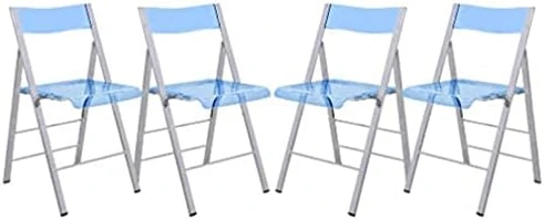 LeisureMod Milden Modern Acrylic Folding Chairs, Set Of 4 (Blue) 5 LeisureMod Milden Modern Acrylic Folding Chairs, Set Of 4 (Blue) - Image 3