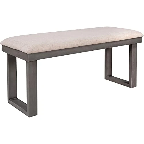 Aprilsoul 6-Pieces Simple Style Family Furniture, Solid Wood Set With Rectangular Table & 4 Chairs With Bench, A Stable Frame And A Long Lifespan, For Dining Room, Gray 9 Aprilsoul 6-Pieces Simple Style Family Furniture, Solid Wood Set With Rectangular Table & 4 Chairs With Bench, A Stable Frame And A Long Lifespan, For Dining Room, Gray - Image 7