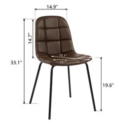 Thksbought Modern Chairs PU Leather Dining Chairs With Legs For Kitchen Living Room (Set Of 2 Dark Brown) -Home Table Chair Store 319MGhrTStL