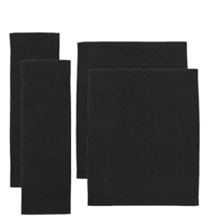 Upone 2 Set (4pcs) Directors Chair Canvas Replacement Covers Kit For Directors Chairs,Movie Chair Replacement Canvas Seat And Back Oxford Cloth Cover For Home Director Chair,Gray,Large Size(Black)