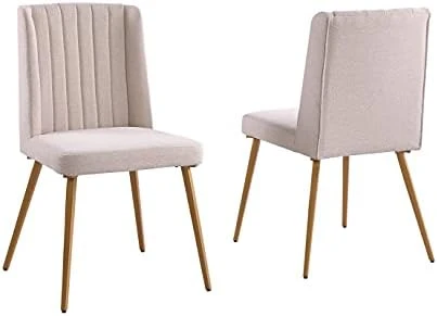 Morden Fort 5 Piece Round Dining Table With Dining Chair Set, Modern Classic Traditional Luxury Style Dining Table Set For Dining Room, Restaurant - Beige 7 Morden Fort 5 Piece Round Dining Table With Dining Chair Set, Modern Classic Traditional Luxury Style Dining Table Set For Dining Room, Restaurant - Beige - Image 5