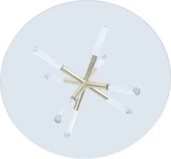 Meridian Furniture Mercury Collection Modern | Contemporary Tempered Glass Top Dining Table With Acrylic And Gold Durable Metal Base, Round -Home Table Chair Store 31DMVdDhRtL