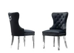 Best Quality Furniture Side Chair (Set Of 2) Black