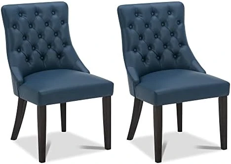 CHITA Farmhouse Tufted Dining Chairs, Modern Upholstered Chairs, High Back Dining Room Chairs Set Of 2,Blue 10 CHITA Farmhouse Tufted Dining Chairs, Modern Upholstered Chairs, High Back Dining Room Chairs Set Of 2,Blue - Image 8