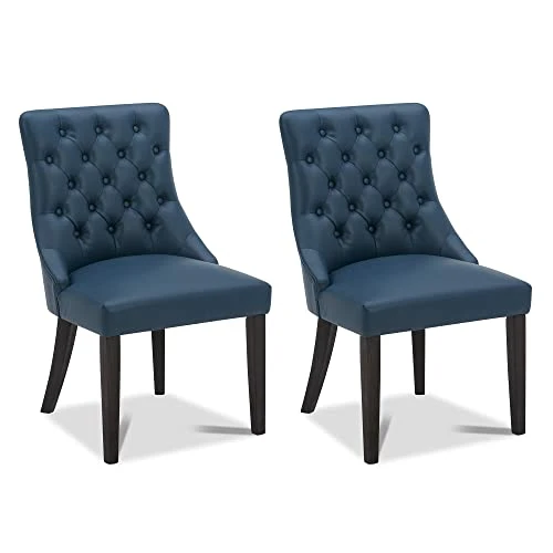CHITA Farmhouse Tufted Dining Chairs, Modern Upholstered Chairs, High Back Dining Room Chairs Set Of 2,Blue 3 CHITA Farmhouse Tufted Dining Chairs, Modern Upholstered Chairs, High Back Dining Room Chairs Set Of 2,Blue
