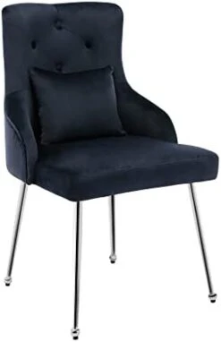 UDAX Velvet Dining Chair, Upholstered Vanity Chair With Tufted Back And Metal Legs, Mistyrose Pink -Home Table Chair Store 31Dyo8oXLIL. AC