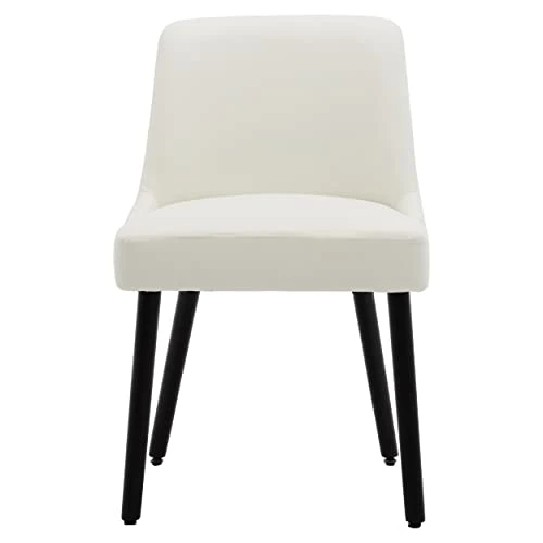 MINCETA Dining Chair,Morden Wood Leg Upholstered Kitchen Chair Set Of 2,PU In Cream White 4 MINCETA Dining Chair,Morden Wood Leg Upholstered Kitchen Chair Set Of 2,PU In Cream White - Image 2