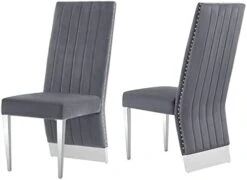 AZhome Dining Chairs With Nail Head Trim, Modern Upholstered Velvet Dining Room Chairs In Lovely Color Tufted And Gold Stainless Steel, Set Of 2 18 AZhome Dining Chairs With Nail Head Trim, Modern Upholstered Velvet Dining Room Chairs In Lovely Color Tufted And Gold Stainless Steel, Set Of 2 -Home Table Chair Store 31E4VhpPKFL. AC