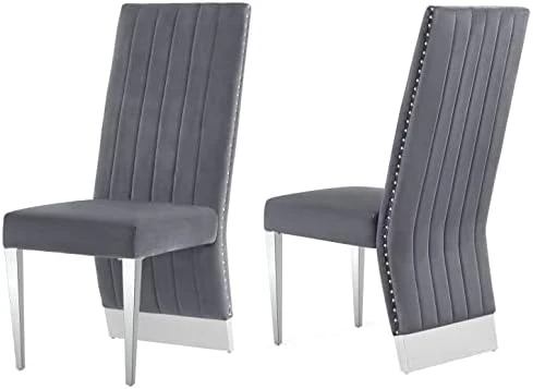 AZhome Dining Chairs With Nail Head Trim, Modern Upholstered Velvet Dining Room Chairs In Lovely Color Tufted And Gold Stainless Steel, Set Of 2 10 AZhome Dining Chairs With Nail Head Trim, Modern Upholstered Velvet Dining Room Chairs In Lovely Color Tufted And Gold Stainless Steel, Set Of 2 - Image 8