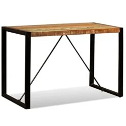 VidaXL Dining Table Solid Reclaimed Wood Vintage 47.2" Kitchen Dining Room 11 VidaXL Dining Table Solid Reclaimed Wood Vintage 47.2" Kitchen Dining Room -Home Table Chair Store 31EViY6XzcL