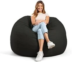 Big Joe Fuf Large Foam Filled Bean Bag Chair With Removable Cover, Black Lenox, 4ft Big 31 Big Joe Fuf Large Foam Filled Bean Bag Chair With Removable Cover, Black Lenox, 4ft Big -Home Table Chair Store 31Eg6SMYTL. AC