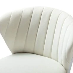 Velvet Dining Chairs Set Of 2, Modern Upholstered Side Chair With Golden Legs, Small Cute Armless Accent Chair For Living Room, Kitchen, Bedroom, Beauty Room/Ivory, 2-Pack -Home Table Chair Store 31EpG8ly6bL