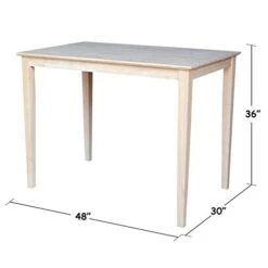 International Concepts Solid Wood Top Dining Table, 30 X 48, Unfinished -Home Table Chair Store 31Fyk0Pg16L
