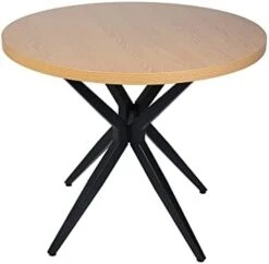 53'' Mid-Century Modern Round Dining Room Table For 4-6 Person For Home, Kitchen, Restaurant, W/Solid Metal Legs Leisure Kitchen Table For Dining Room, Easy-Assembly, Walnut Looking 15 53'' Mid-Century Modern Round Dining Room Table For 4-6 Person For Home, Kitchen, Restaurant, W/Solid Metal Legs Leisure Kitchen Table For Dining Room, Easy-Assembly, Walnut Looking -Home Table Chair Store 31G1RlhIKLL. AC