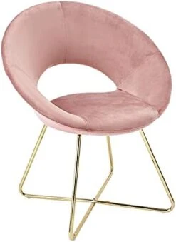 CangLong 18Inch Upholstered Dining Chair With Polished Gold Metal Frame, Set Of 2, Pink 2 -Home Table Chair Store 31G6CC5M7L. AC