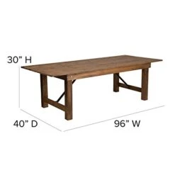 Flash Furniture HERCULES Series 8' X 40" Rectangular Antique Rustic Solid Pine Folding Farm Table 8 Flash Furniture HERCULES Series 8' X 40" Rectangular Antique Rustic Solid Pine Folding Farm Table -Home Table Chair Store 31GPJZSbOIL