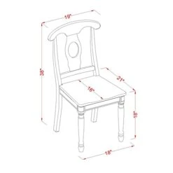 East West Furniture KEC-WHI-W Dining Chairs, Wood Seat -Home Table Chair Store 31GUPN75QTL