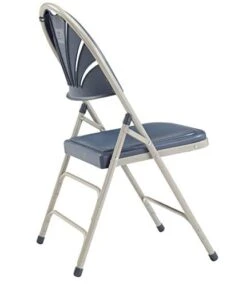 (4 Pack) NPS® 1100 Series Deluxe Fan Back With Triple Brace Double Hinge Folding Chair, Dark Blue -Home Table Chair Store 31GcAL5dtUL