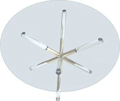 Meridian Furniture Mercury Collection Modern | Contemporary Tempered Glass Top Dining Table With Acrylic And Gold Durable Metal Base, Round -Home Table Chair Store 31HHY3eKQ2L