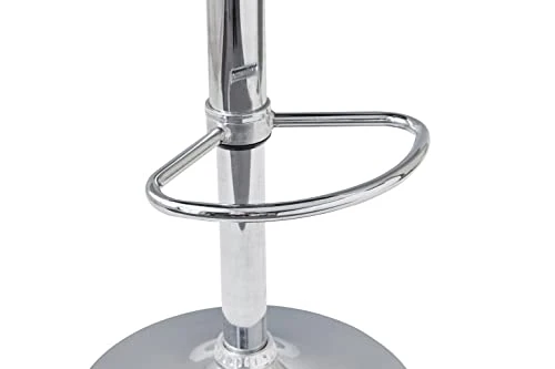 FurnitureR 3-Piece Bar Table Chairs Set, Round Cocktail Table And PU Leather Adjustable Swivel Chairs Barstools, Modern Counter Height, Home Office (White) 7 FurnitureR 3-Piece Bar Table Chairs Set, Round Cocktail Table And PU Leather Adjustable Swivel Chairs Barstools, Modern Counter Height, Home Office (White) - Image 5