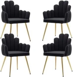 CIMOTA Black Dining Chairs Set Of 2 Velvet Upholstered Comfy Living Room Chairs Modern Finger Shape Back Vanity Chair With Arms For Makeup Room/Bedroom, 2PCS 26 CIMOTA Black Dining Chairs Set Of 2 Velvet Upholstered Comfy Living Room Chairs Modern Finger Shape Back Vanity Chair With Arms For Makeup Room/Bedroom, 2PCS -Home Table Chair Store 31HpRRL58L. AC