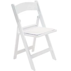 Allpop 4 Pack Resin Folding Chair With Vinyl Padded Seat, 550LB Capacity, Commercial Chair Set For Party Wedding Picnic Events, White -Home Table Chair Store 31HzlnvmHFL