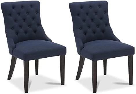 CHITA Farmhouse Tufted Dining Chairs, Modern Upholstered Chairs, High Back Dining Room Chairs Set Of 2,Blue 11 CHITA Farmhouse Tufted Dining Chairs, Modern Upholstered Chairs, High Back Dining Room Chairs Set Of 2,Blue - Image 9