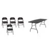 Cosco Vinyl 4-Pack Folding Chair, Black & Cosco Deluxe 6 Foot X 30 Inch Fold-in-Half Blow Molded Folding Table, Black 1 Cosco Vinyl 4-Pack Folding Chair, Black & Cosco Deluxe 6 Foot X 30 Inch Fold-in-Half Blow Molded Folding Table, Black -Home Table Chair Store 31JC19cA3BL