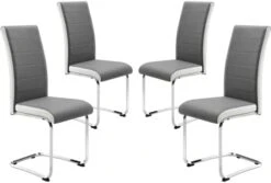 SICOTAS Dining Chairs Set Of 2 - Modern Kitchen Chairs Faux Leather, High Back Dining Room Chairs With Metal Base, Upholstered Dinner Chairs, 2 PCS Armless Side Chair For Dining Room And Kitchen, Grey 28 SICOTAS Dining Chairs Set Of 2 - Modern Kitchen Chairs Faux Leather, High Back Dining Room Chairs With Metal Base, Upholstered Dinner Chairs, 2 PCS Armless Side Chair For Dining Room And Kitchen, Grey -Home Table Chair Store 31JXQO7R0nL. AC
