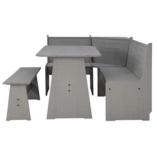 Linon Home Decor Products Grey Corner Dining Set By Linon Leyton Nook 4 Linon Home Decor Products Grey Corner Dining Set By Linon Leyton Nook - Image 2