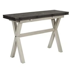 OSP Home Furnishings Flip-Top Expanding Desk To Dining Table, Charcoal Finish -Home Table Chair Store 31NfLNlkBfL
