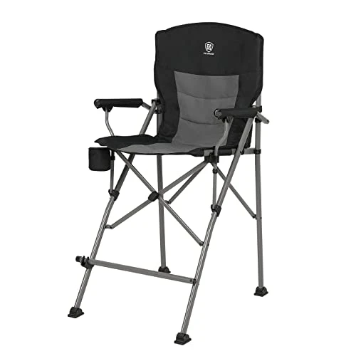 EVER ADVANCED Tall Directors Chair With Cup Holder 31", Bar Height Folding Chair For Camping, Sports With Carry Bag, Mesh Pockets And Footrest, Heavy Duty 300 Lbs, Black 3 EVER ADVANCED Tall Directors Chair With Cup Holder 31", Bar Height Folding Chair For Camping, Sports With Carry Bag, Mesh Pockets And Footrest, Heavy Duty 300 Lbs, Black